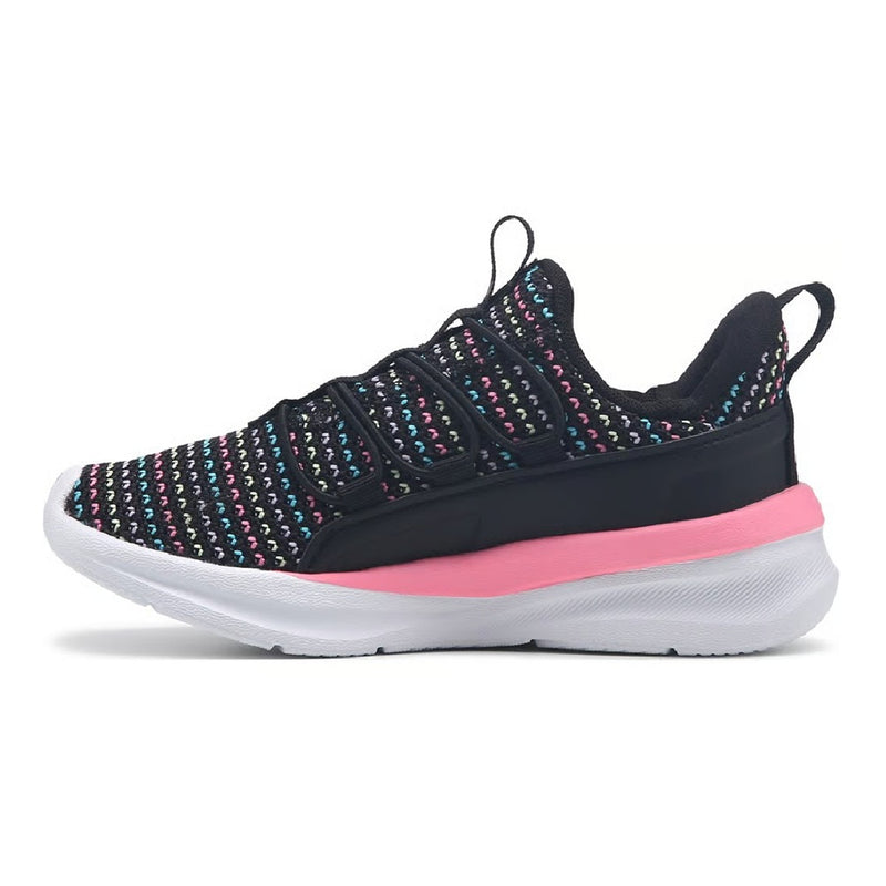 Little Kid's Puma One4All 2.0 Mltiknit Wide PumaBlk-Fast Pink (313136 01)