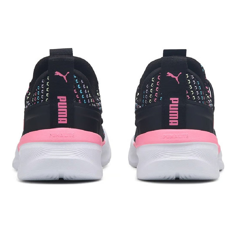 Little Kid's Puma One4All 2.0 Mltiknit Wide PumaBlk-Fast Pink (313136 01)