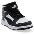 Little Kid's Puma Rebound Layup AOP Splat V PS Blk-Wht-Gray (407814 01)