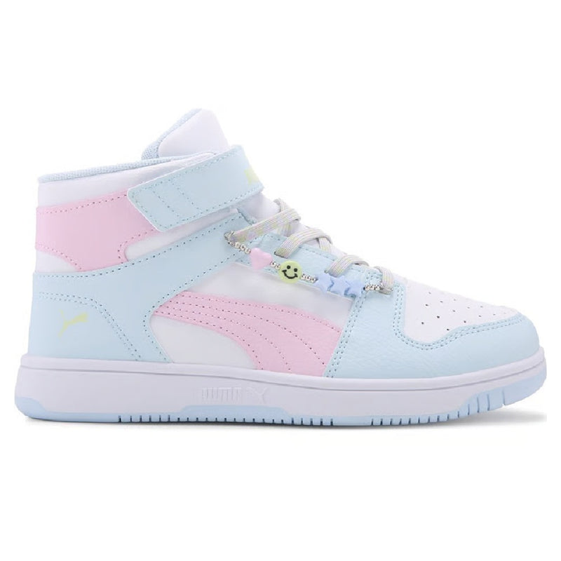 Little Kid's Puma Rebound Layup Charm V PS White-Pink-Blue (407800 01)