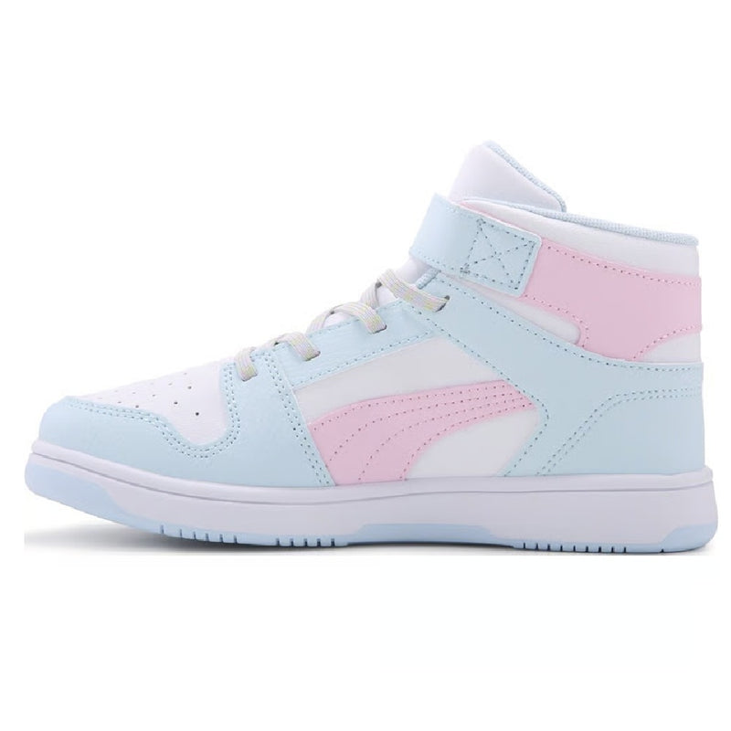 Little Kid's Puma Rebound Layup Charm V PS White-Pink-Blue (407800 01)
