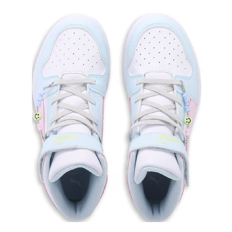 Little Kid's Puma Rebound Layup Charm V PS White-Pink-Blue (407800 01)