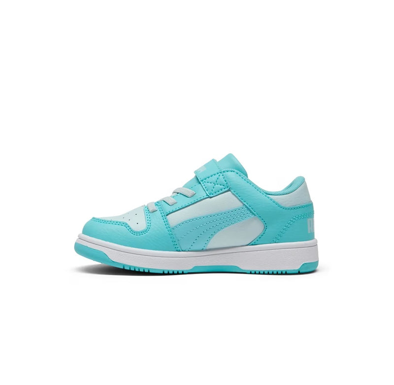 Little Kid's Puma Rebound Layup Lo RCL V PS Safe lake-Light Aqua-Dewdrop (403295 03)