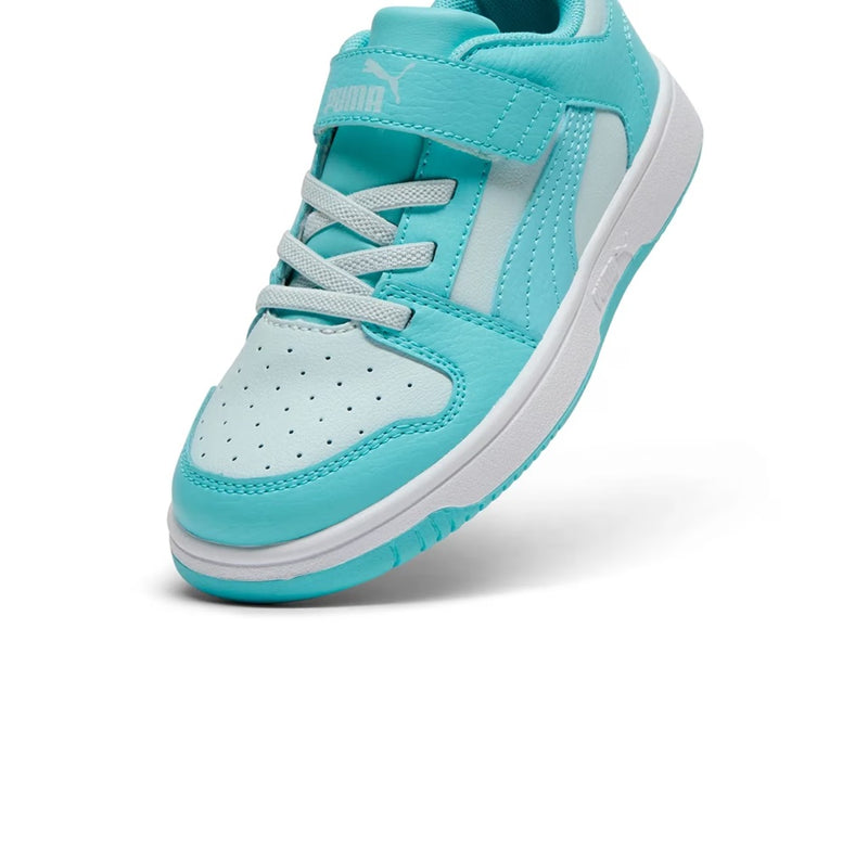 Little Kid's Puma Rebound Layup Lo RCL V PS Safe lake-Light Aqua-Dewdrop (403295 03)