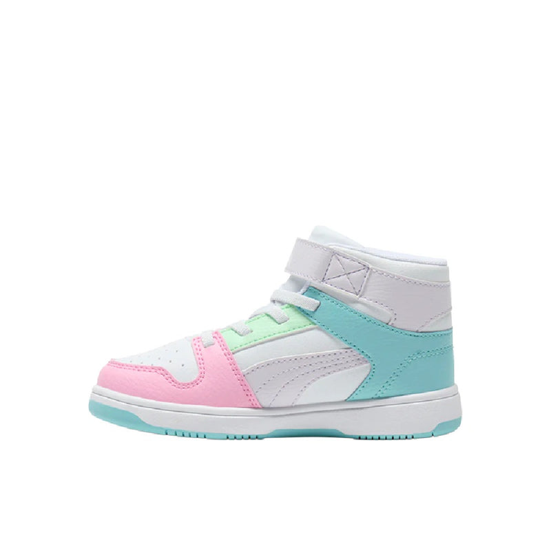 Little Kid's Puma Rebound Layup RCL V PS Wht-Lilac Frost Lake (403063 03)