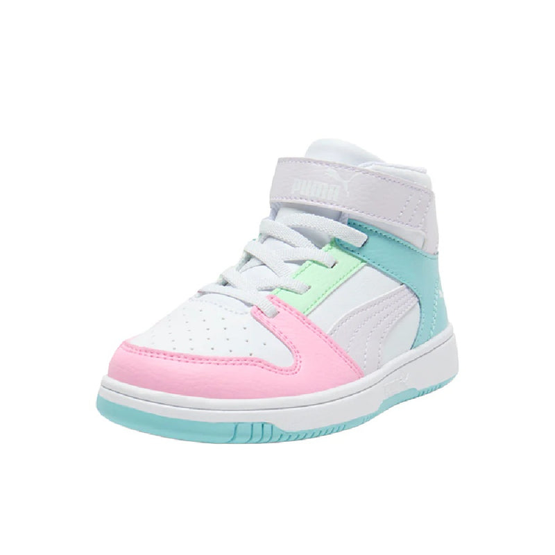 Little Kid's Puma Rebound Layup RCL V PS Wht-Lilac Frost Lake (403063 03)