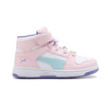 Little Kid's Puma Rebound Layup RCL V White-Pink-Light Aqua (405197 02)
