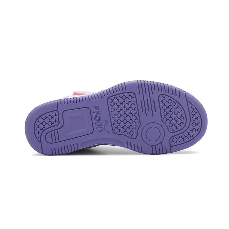 Little Kid's Puma Rebound Layup RCL V White-Pink-Light Aqua (405197 02)
