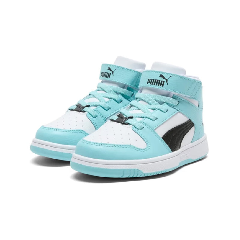 Little Kid's Puma Rebound Layup RCLCat White-Black-Safe Lake (404200 01)