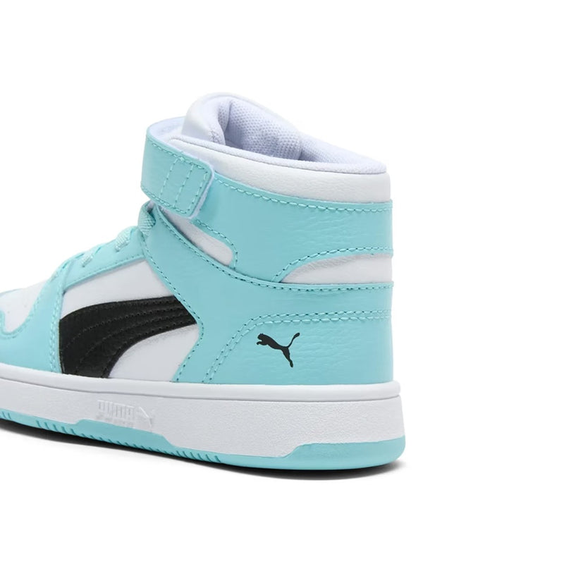Little Kid's Puma Rebound Layup RCLCat White-Black-Safe Lake (404200 01)