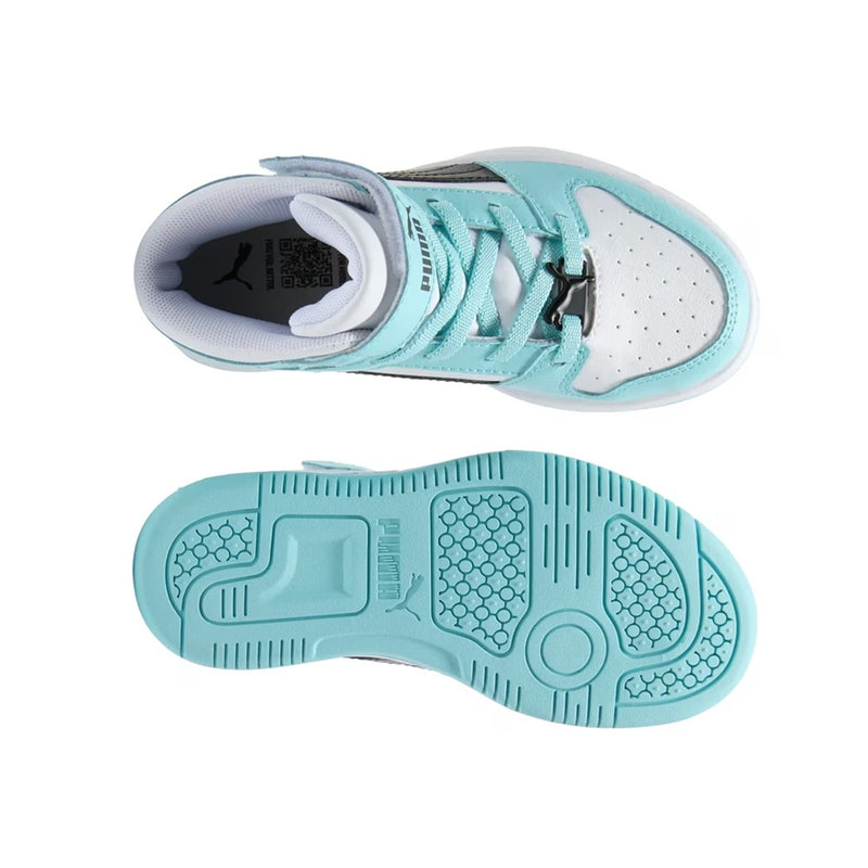 Little Kid's Puma Rebound Layup RCLCat White-Black-Safe Lake (404200 01)
