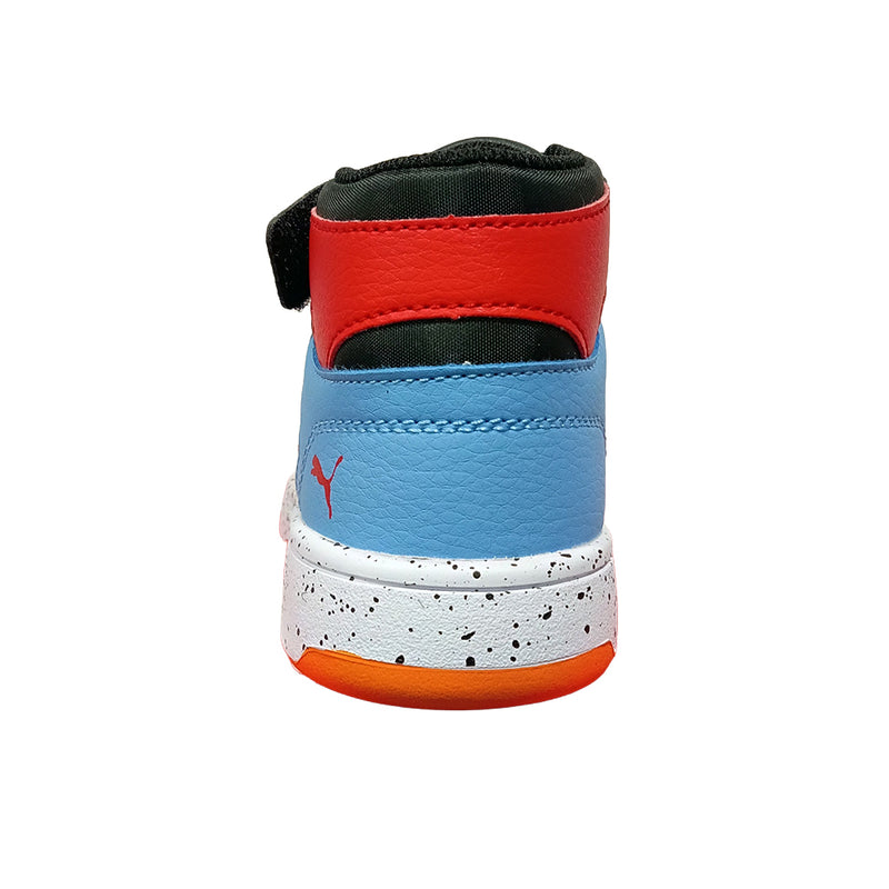 Little Kid's Puma Rebound Layup SLS V PS Wht-Orange-Blue-Blk (397620 02)