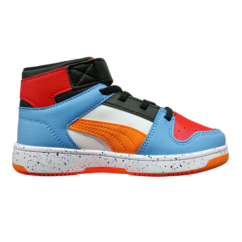 Little Kid's Puma Rebound Layup SLS V PS Wht-Orange-Blue-Blk (397620 02)