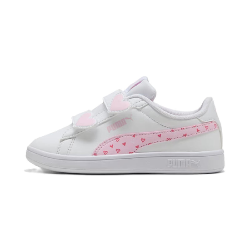Little Kid's Puma Smash 3.0 Hearty V PS Puma White-Pearl Pink (405638 01)