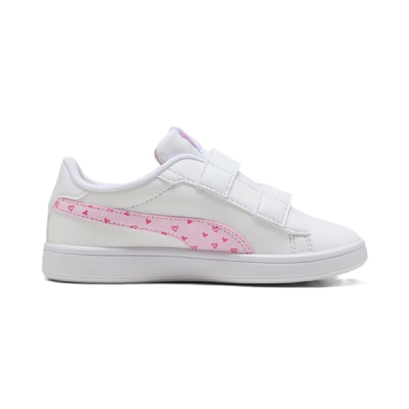 Little Kid's Puma Smash 3.0 Hearty V PS Puma White-Pearl Pink (405638 01)