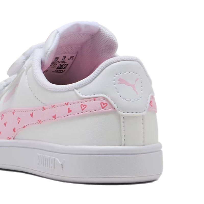 Little Kid's Puma Smash 3.0 Hearty V PS Puma White-Pearl Pink (405638 01)