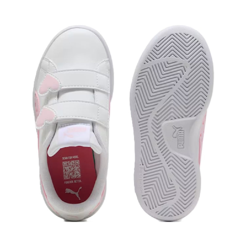 Little Kid's Puma Smash 3.0 Hearty V PS Puma White-Pearl Pink (405638 01)