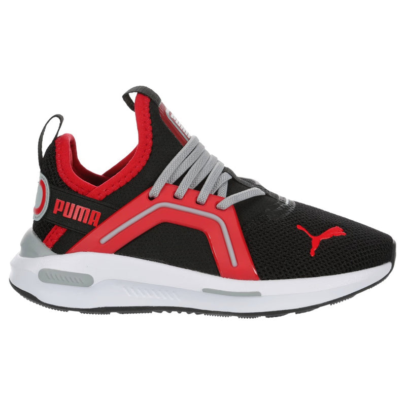 Little Kid's Puma Soft Enzo 5 AC PS Black-Cool Mid Gray-Red (401511 05)