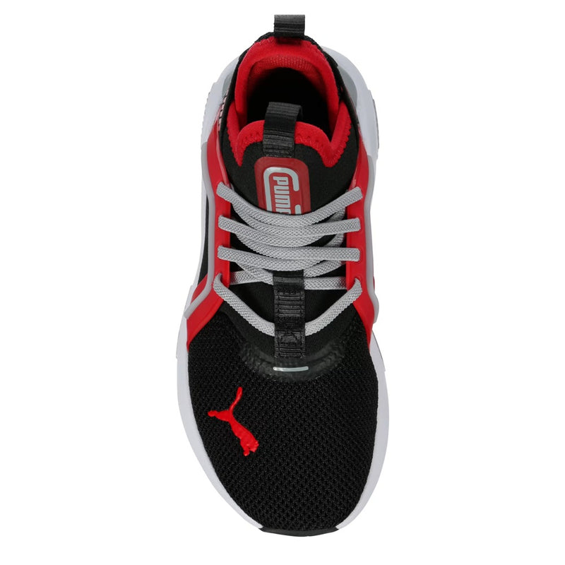 Little Kid's Puma Soft Enzo 5 AC PS Black-Cool Mid Gray-Red (401511 05)