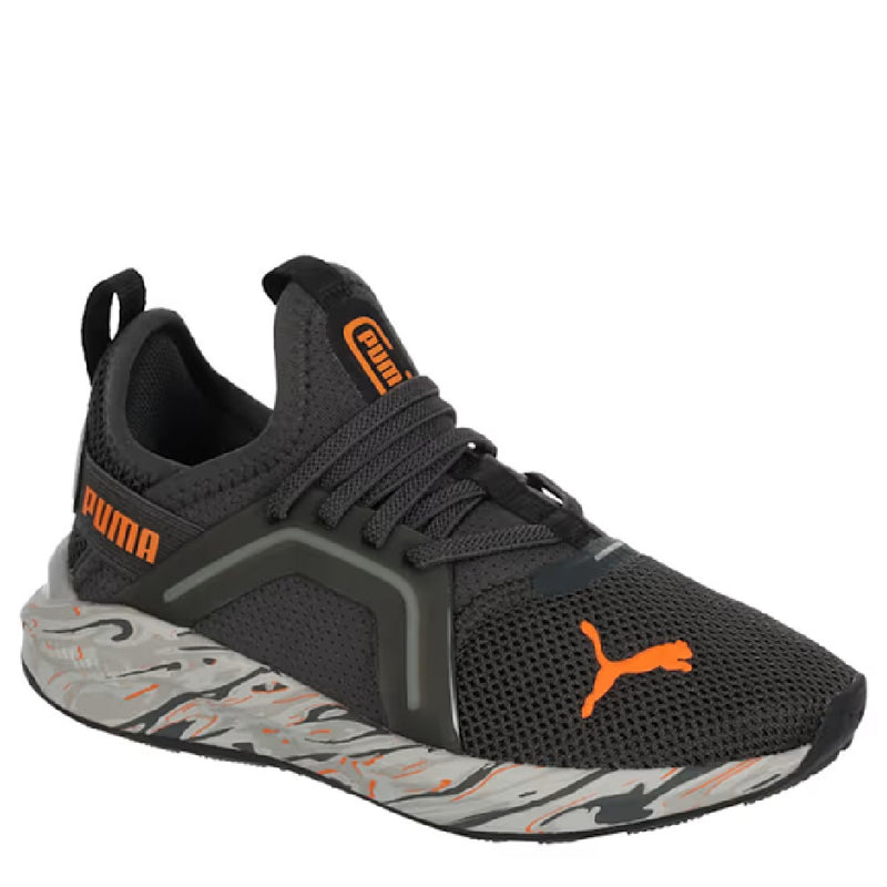 Little Kid's Puma Soft Enzo 5 Plas Flux AC PS Shadow Gray-Orange Glo (406454 01)