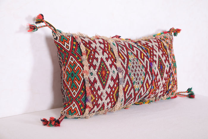 Long Moroccan pillow 14.9 INCHES X 27.1 INCHES - kilim pillow