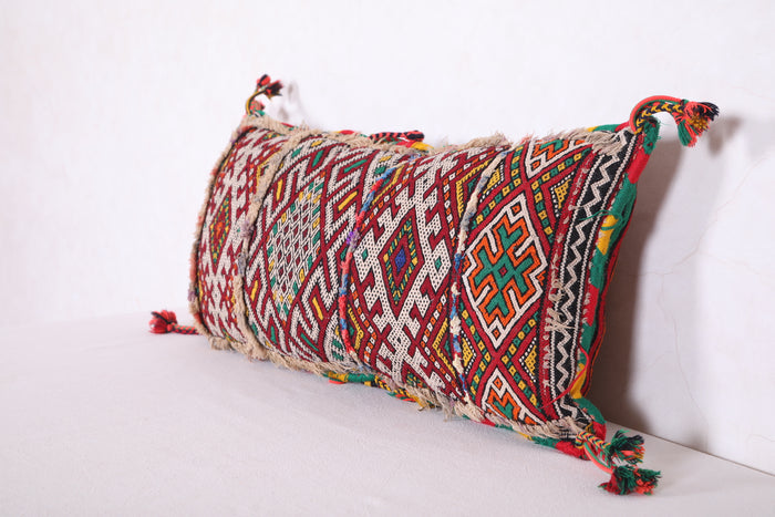 Long Moroccan pillow 14.9 INCHES X 27.1 INCHES - kilim pillow