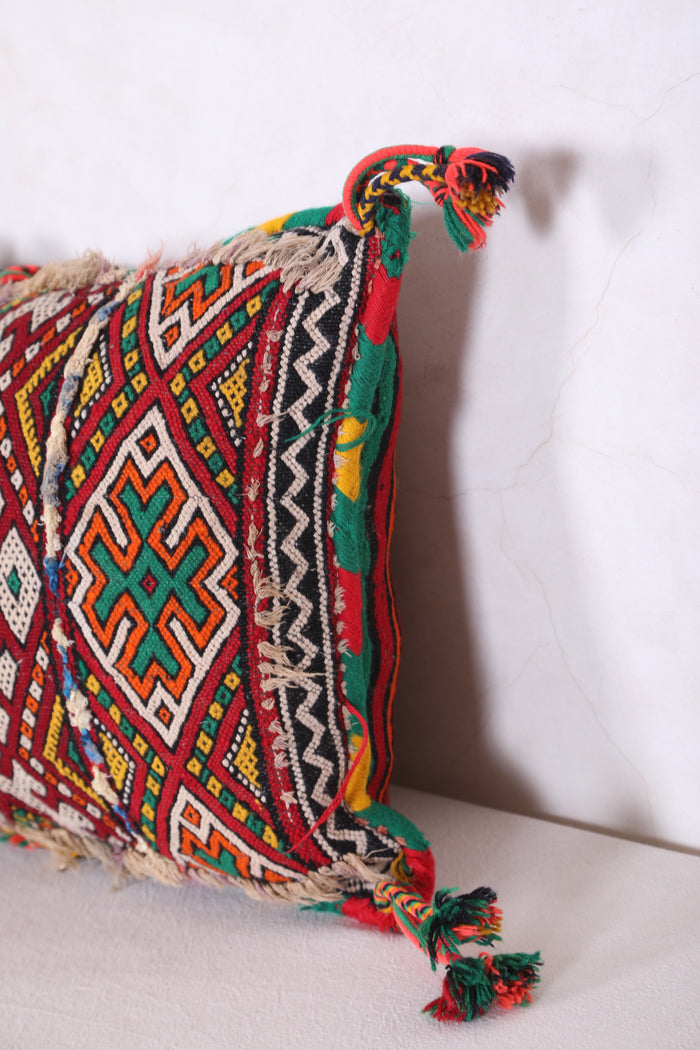 Long Moroccan pillow 14.9 INCHES X 27.1 INCHES - kilim pillow