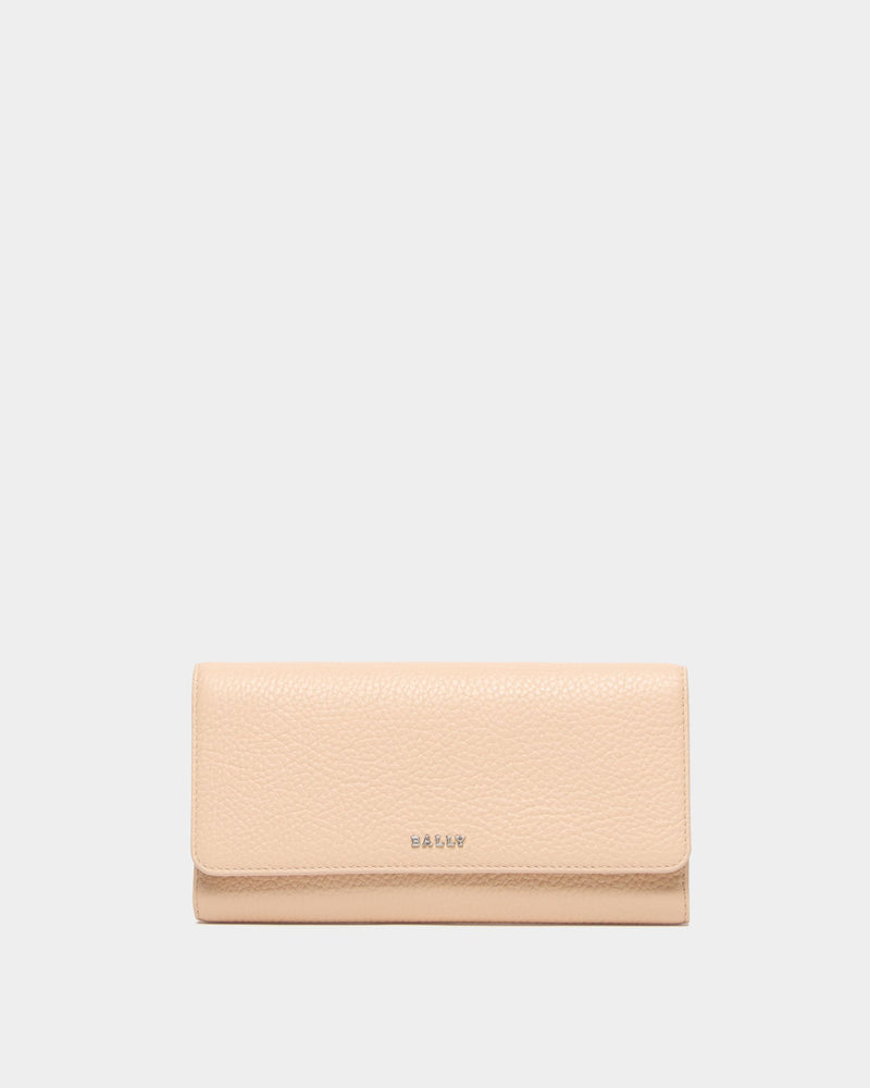 Long Wallet In Nude Grained Leather