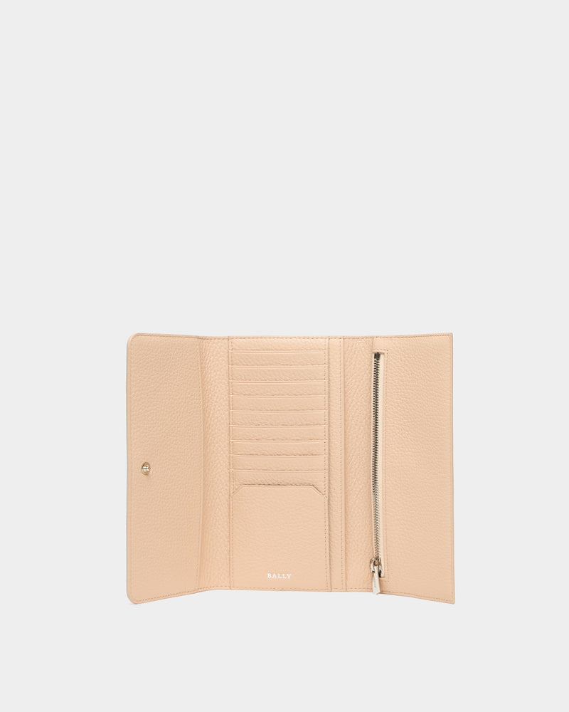 Long Wallet In Nude Grained Leather