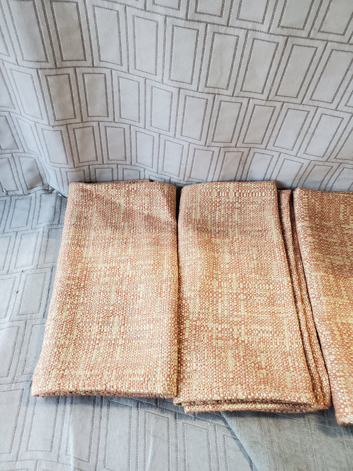 Lot of 12 Orange Toned Textured Fabric Napkins