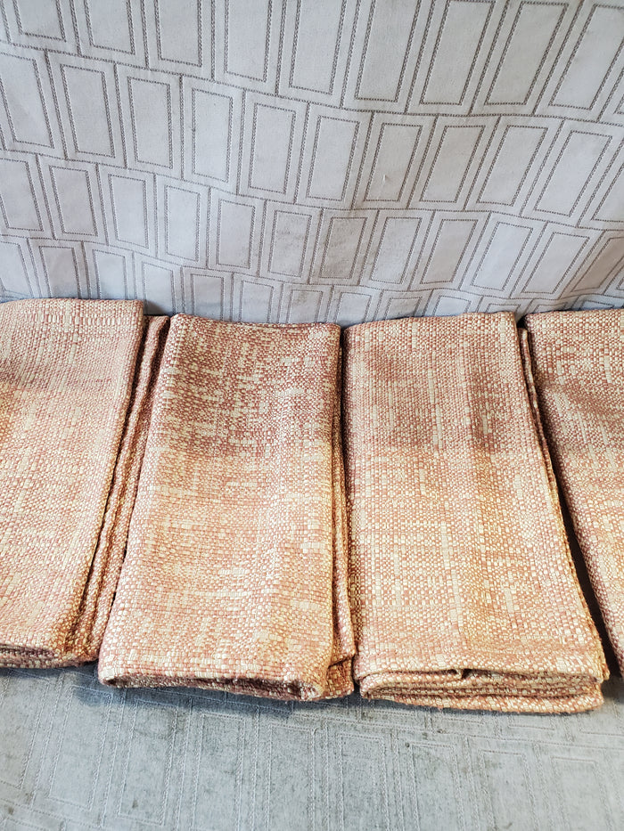 Lot of 12 Orange Toned Textured Fabric Napkins