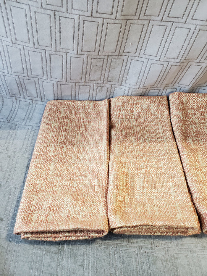 Lot of 12 Orange Toned Textured Fabric Napkins