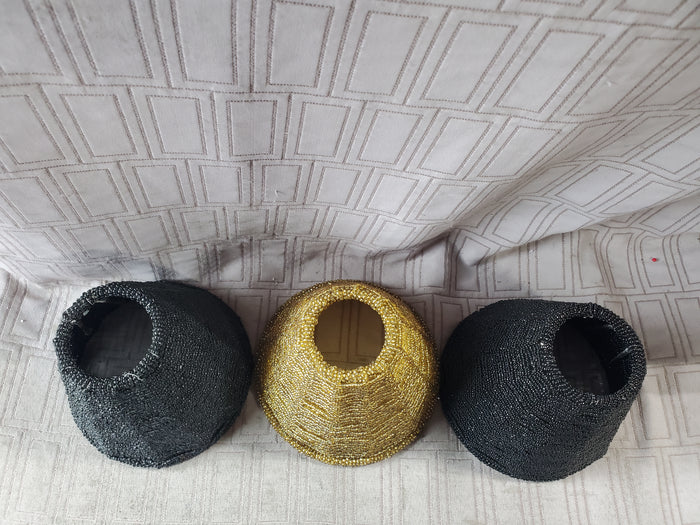Lot of 3 Beaded Miniatures Lamp Shades