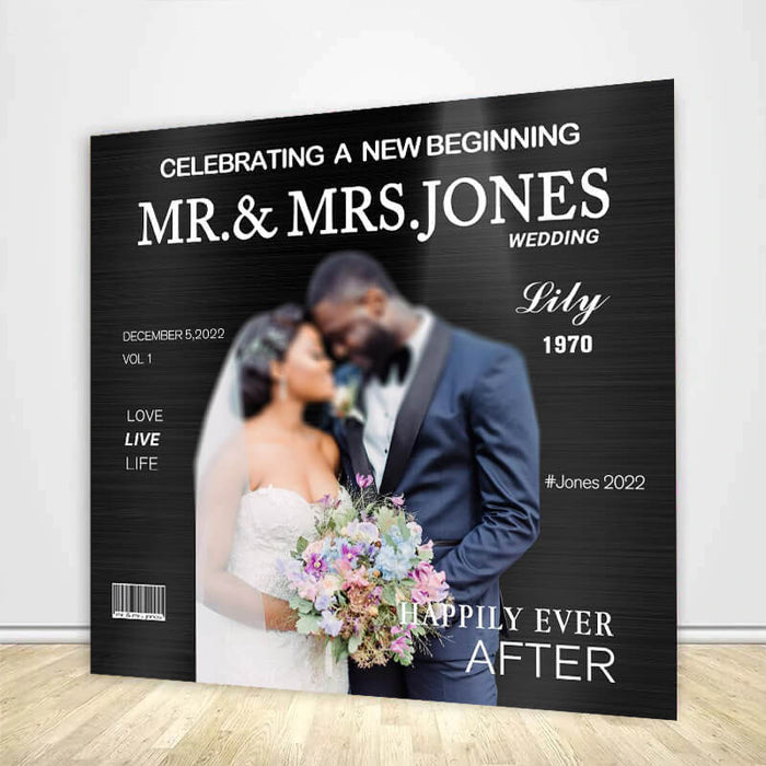 Magazine Cover Wedding Backdrop-ubackdrop