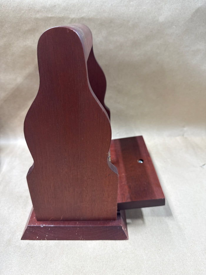 Mahogany Wood Desktop Letter Organizer Box Caddy