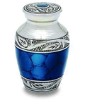 Mediterranean Blue 3 Cubic Inches Small/Keepsake Funeral Cremation Urn for Ashes