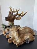 Melrose Papa Deer and Fawn Large Resin Sculpture AS IS (READ DESCRIPTION CAREFULLY)