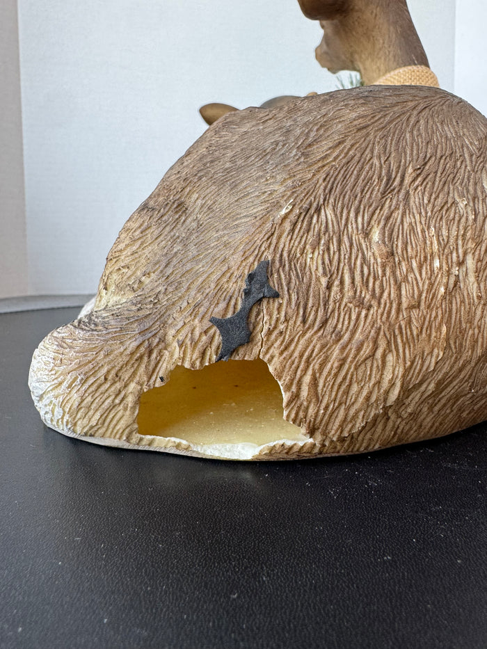 Melrose Papa Deer and Fawn Large Resin Sculpture AS IS (READ DESCRIPTION CAREFULLY)