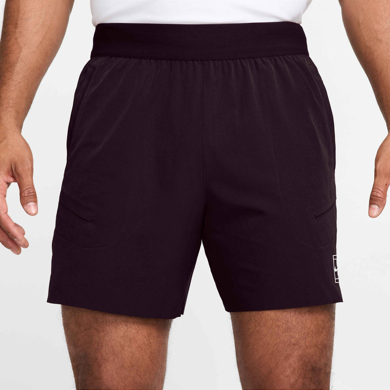 Men's Court Advantage Dri-FIT 6" Tennis Shorts in Burgundy Ash/White