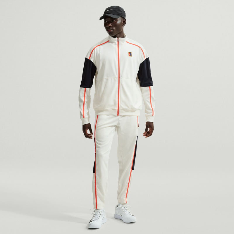 Men's Court Heritage Tennis Jacket in Sail/Turf Orange