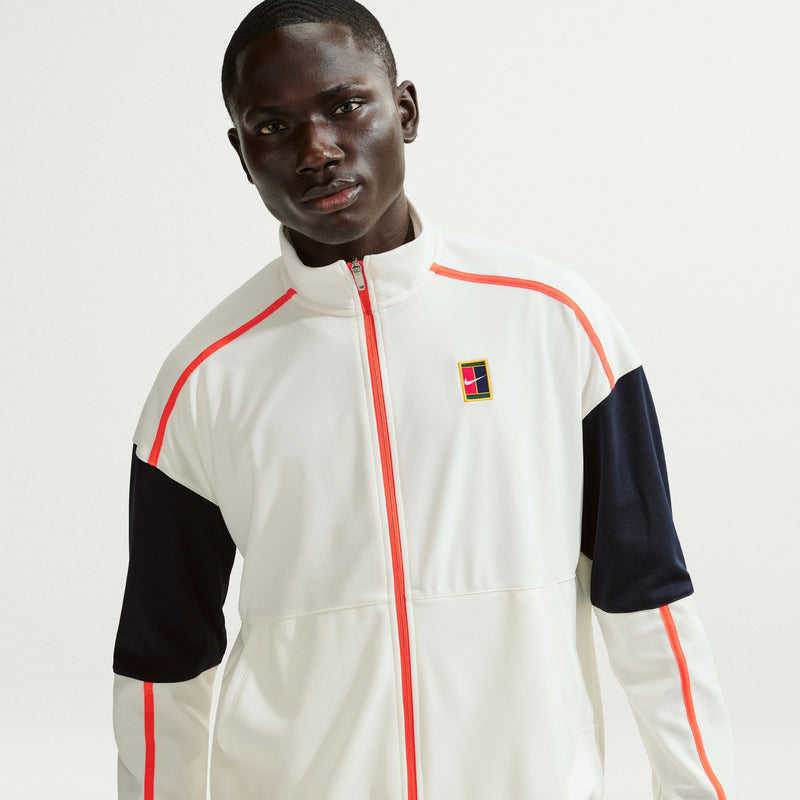 Men's Court Heritage Tennis Jacket in Sail/Turf Orange