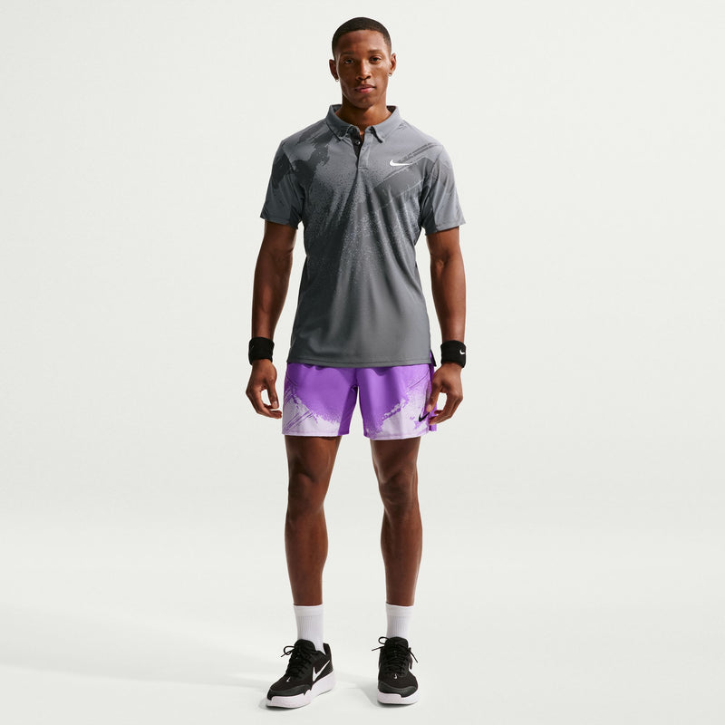 Men's Court Slam Dri-FIT ADV Tennis Polo in Anthracite/Cool Grey/White