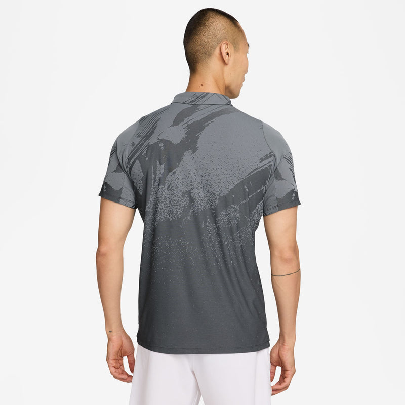 Men's Court Slam Dri-FIT ADV Tennis Polo in Anthracite/Cool Grey/White