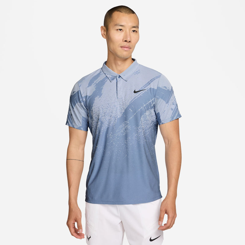 Men's Court Slam Dri-FIT ADV Tennis Polo in Work Blue/Hydrogen Blue/Black