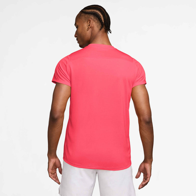 Men's Court Victory Dri-FIT Tennis Top in Hot Lava/Black