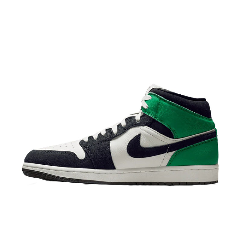 Men's Jordan 1 Mid SE Summit White/Black-Lucky Green (II9812 100)