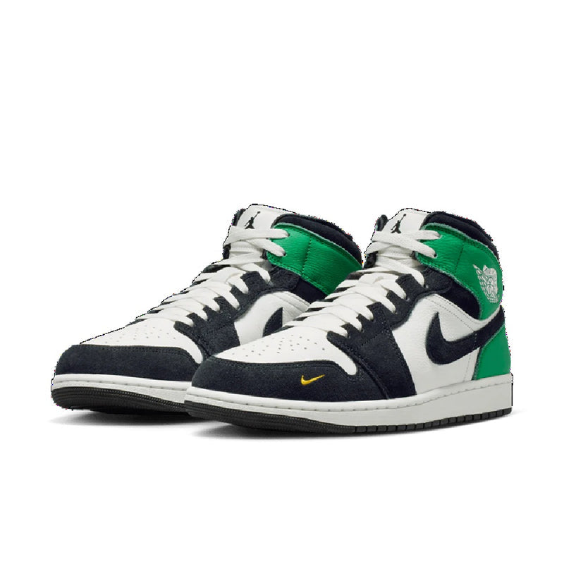 Men's Jordan 1 Mid SE Summit White/Black-Lucky Green (II9812 100)