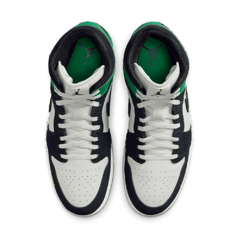 Men's Jordan 1 Mid SE Summit White/Black-Lucky Green (II9812 100)