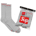 Men's Supreme x Hanes Crew Socks 4 Pack Heather Grey - OS