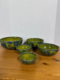 Mexican Terra Cotta Pottery Nesting Mixing Bowls - Set Of 5 **AS IS**